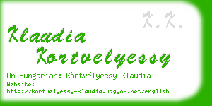 klaudia kortvelyessy business card