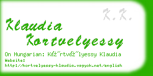 klaudia kortvelyessy business card